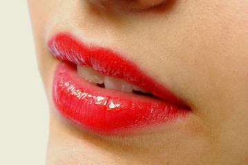 Naklejka premium bouche et lèvres rouge 3