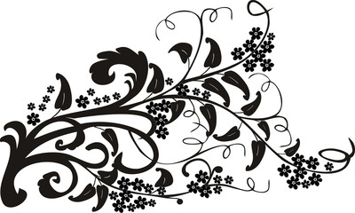 conventionalized black plant branch