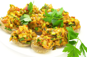 mushrooms stuffed with vegetables