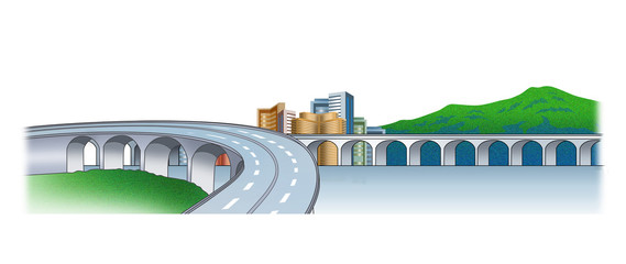 地方都市の道路（橋）