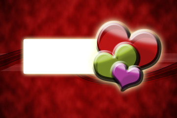 Greetings card with hearts