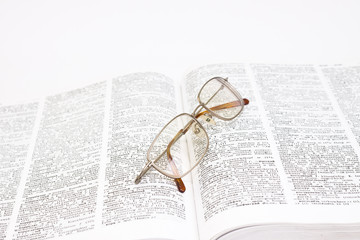 book and glasses
