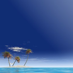 Obraz premium High resolution conceptual island with palm trees