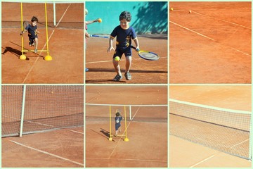 enfant garçon 5 ans qui joue au tennis (multi)