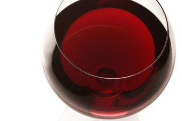 Glass of red wine close-up