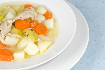 Homemade Chicken Soup and Bread