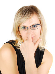 Nice young lady wearing glasses.