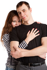 closeup portrait of the young loving couple