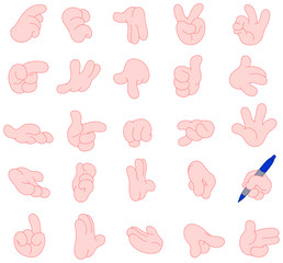 Cartoon hands gestures