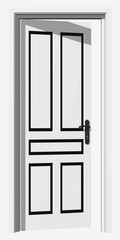 High resolution 3D opened door, isolated on white