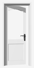 High resolution 3D opened door, isolated on white