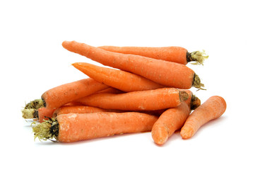 isolated  few carrots on a white background