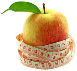 pomme r&eacute;gime minceur fond blanc