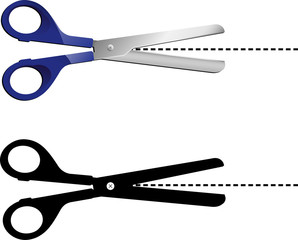 Highly detailed scissors with dots line.