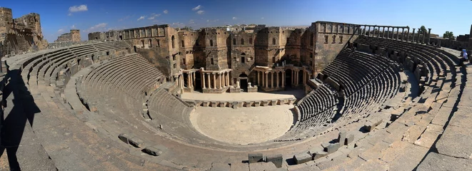 Crédence de cuisine en verre imprimé moyen-Orient the biggest roman amphitheater in middle east, Bosra. Syria