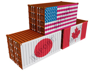 Trade containers USA Japan Canada