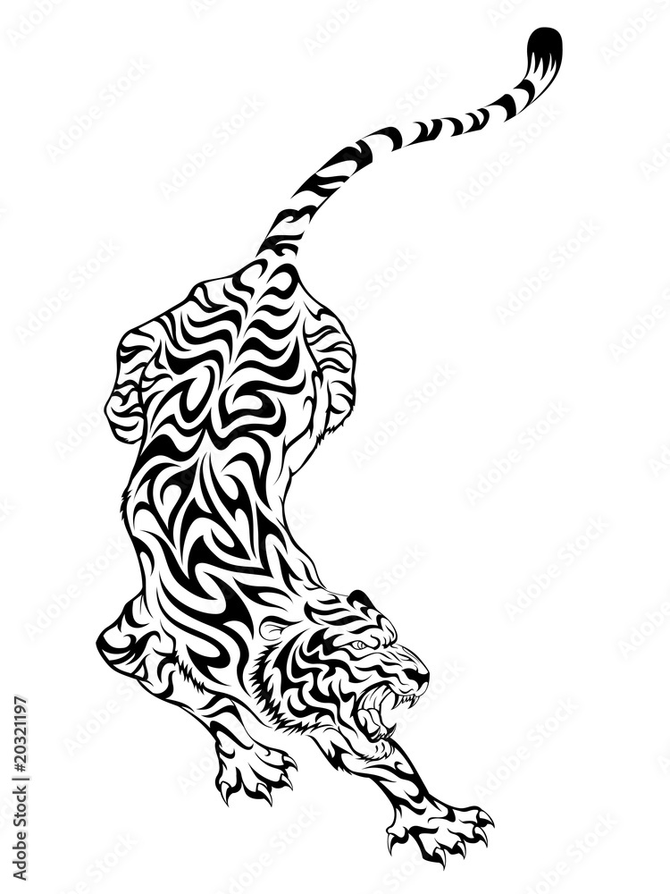 Wall mural tiger tattoo 3