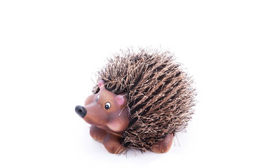 ceramic hedgehog figurine with textile needles