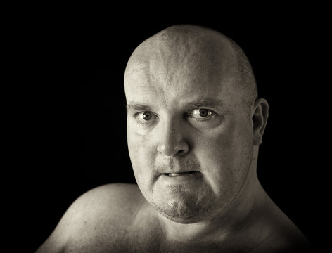 dark male portrait head shot angry man