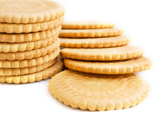 delicious biscuits isolated on a white background