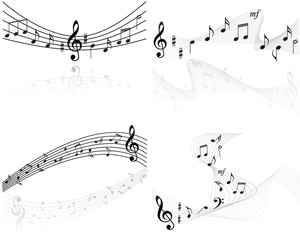 set of music notes vector backgrounds
