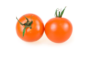 Two Ripe Red Tomatoes Isolated