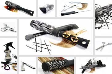 Outils de coiffure pêle-mêle
