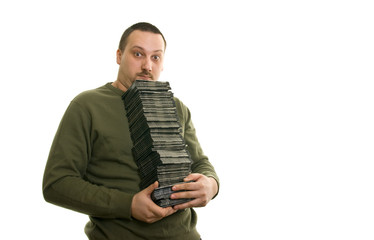 Man with compact disc
