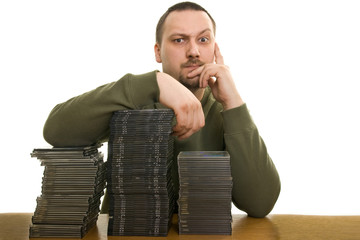 Man with compact disc