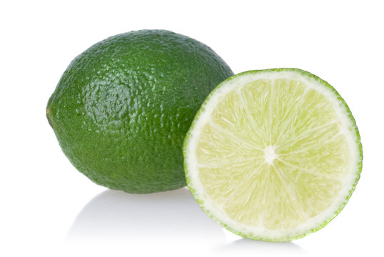 Green lime isolated on white