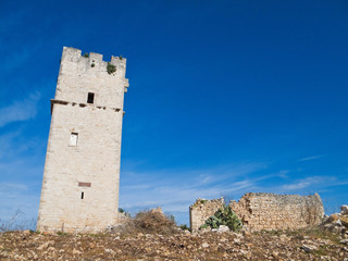 Ancient Red Stones Tower of Giovinazzo. Apulia.