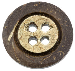 bouton original ethnique noix de coco fond blanc