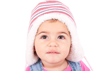 little girl with hat