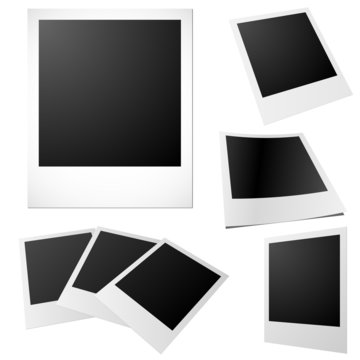 Vector set of blank printed photos isolated on white.
