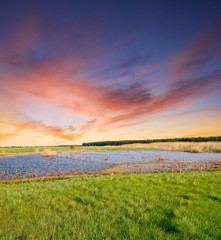 Obraz premium steppe landscape before a twilight