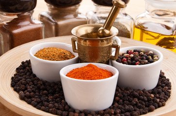 Spices in bowls