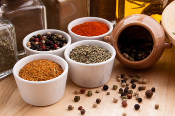 Spices in bowls