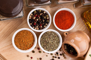 Spices in bowls