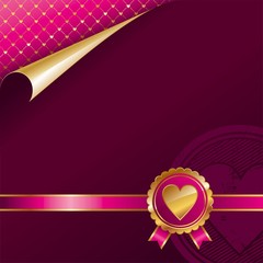 Valentines luxury design with golden seal heart
