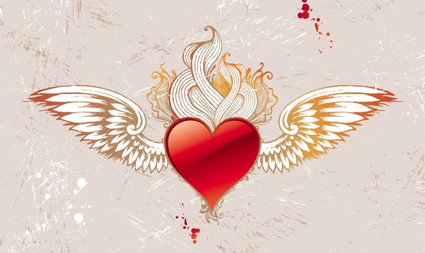 Vintage Winged Heart