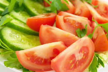 Fresh vegetable on plate