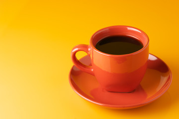Terracotta cup of coffee