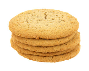Stack of cookies against a white background