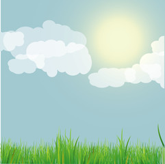 Fototapeta na wymiar Nature background with blue sky . Vector Illustration