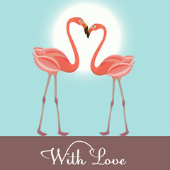 Fototapeta premium Flamingo love. Vector Illustration
