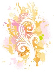 Grunge floral illustration