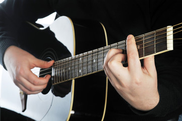 Fototapeta na wymiar black guitar