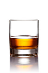 Glass of scotch whiskey with clipping path