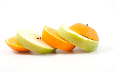 Fototapeta na wymiar Apple and orange