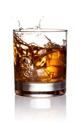 Whiskey splash.  with clipping path